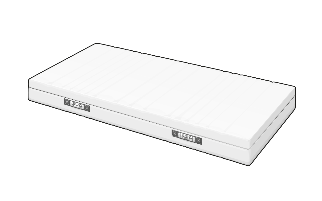 Vue latérale du matelas BODYGUARD.