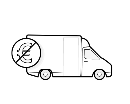 Illustration : Un camion avec le symbole euro barré