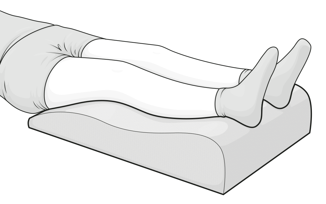Illustration : jambes reposent sur un repose jambe BODYGUARD