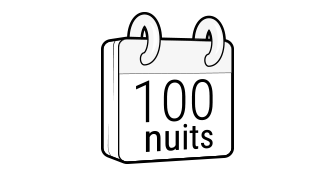Un calendrier avec la mention 100 nuits.