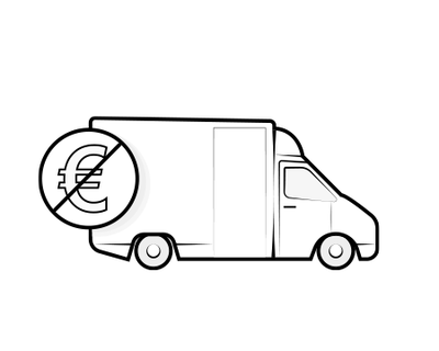Illustration : Un camion avec le symbole euro barré